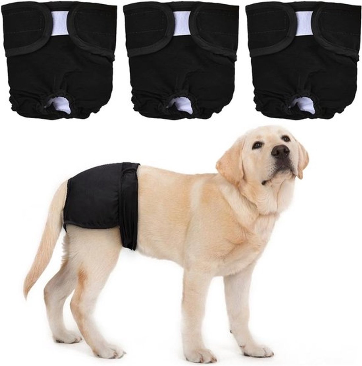 Wasbare hondenluiers voor vrouwelijke honden - 3 stuks, herbruikbare luiers, grote absorptie en comfortabele pasvorm