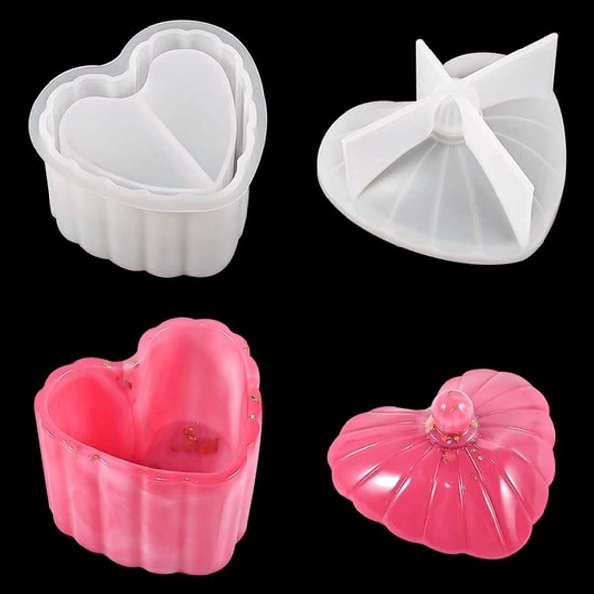 Schelp Opbergdoos Silicone Mallen voor 3D Epoxy Hars Gieten, DIY Sieraden en Snoepcontainer voor Creatieve Decoratie