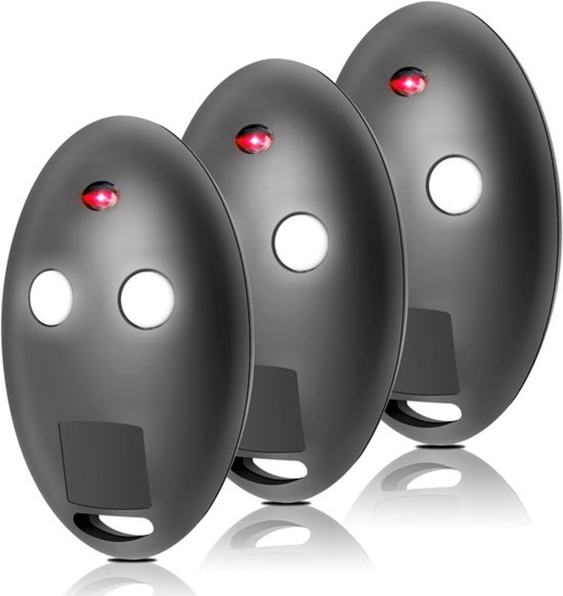 Set van 3 Universele Garagedeurafstandsbedieningen, 2-Kanaals Controle voor Garagedeuren en Toegangspoorten, Compatibel met Diverse Merken