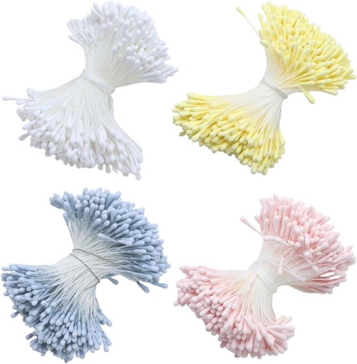 Bloemstofbladeren voor knutselen en decoratie - 1600 stuks in 4 kleuren