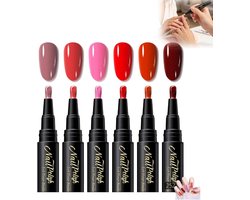 Nails art markers 6 stuks - Multikleur gel nagellak pen set - 3-in-1 nagelstift - sneldrogende formule - bestand tegen chippen - Nail Art penselen - 5ml - voor Salon en thuis gebruik - elegant cadeau voor beautyliefhebbers - Set 03