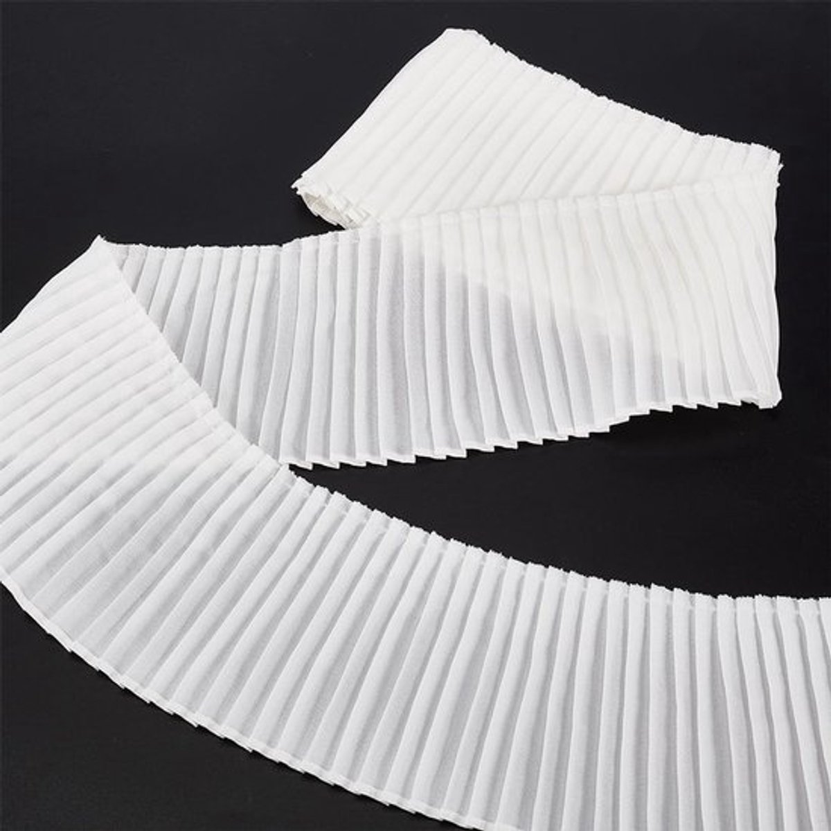 3 Yards/2.74M Witte Polyester Gelaagde Kant Trim met Rimpelrand voor DIY Decoratie en Kleding Naaien, Perfect voor Creatieve Projecten en Handgemaakte Accessoires
