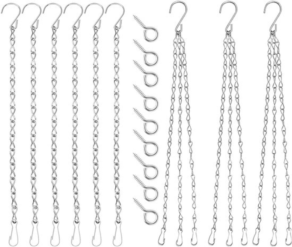 Hangende Mandkettingen Set - 18 stuks, Tuinaccessoires met Ophanghaken en Schroeven