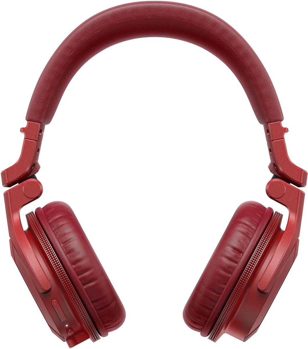 SnelShoppen - DJ Koptelefoon met Bluetooth, Rood, Pioneer DJ HDJ-CUE1BT-R, Draadloos, Over-ear, Geluidsisolatie, Voor Feesten en Muziekproductie