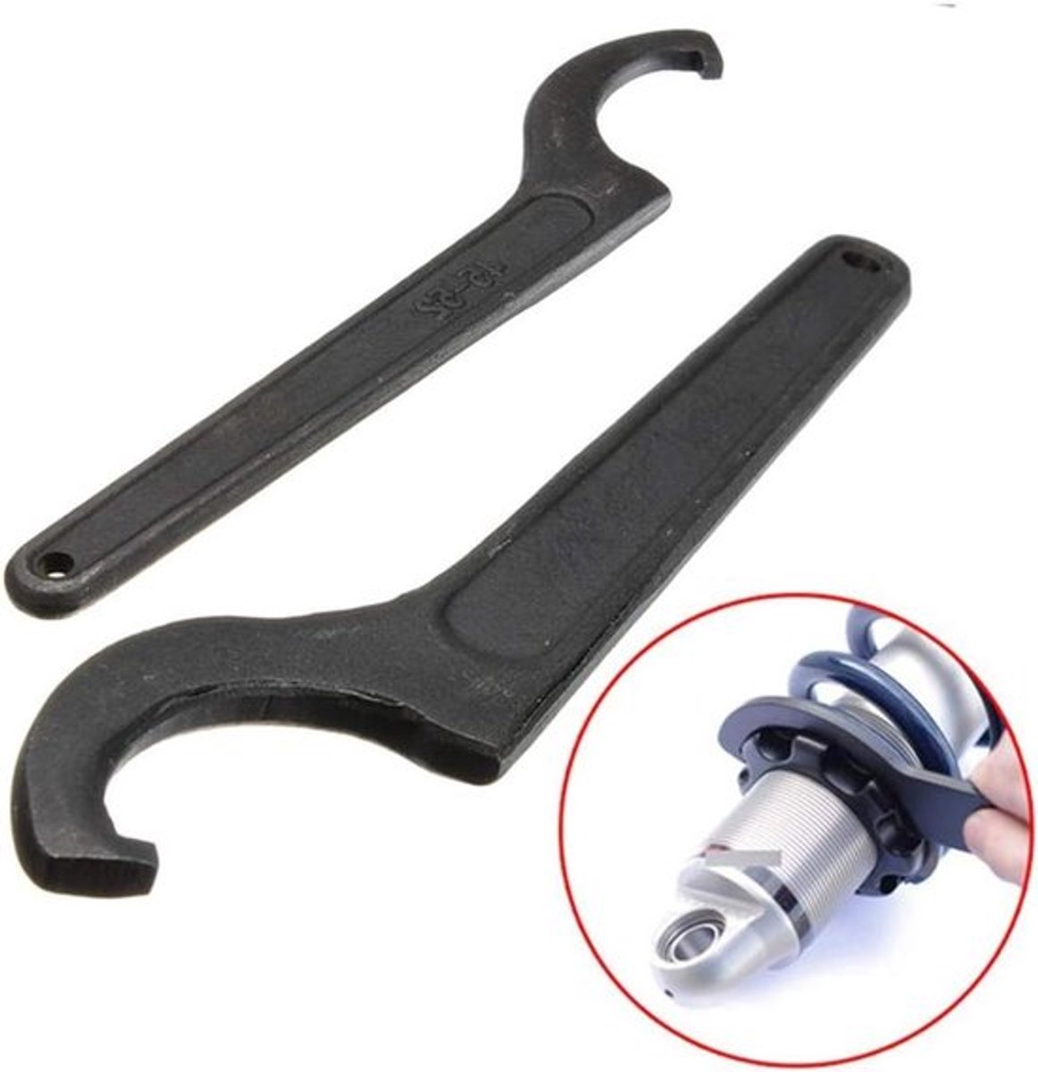 Universele schokdemper moersleutelgereedschap | Instelling haaksleutel chroom vanadium staal | Motorfiets accessoire