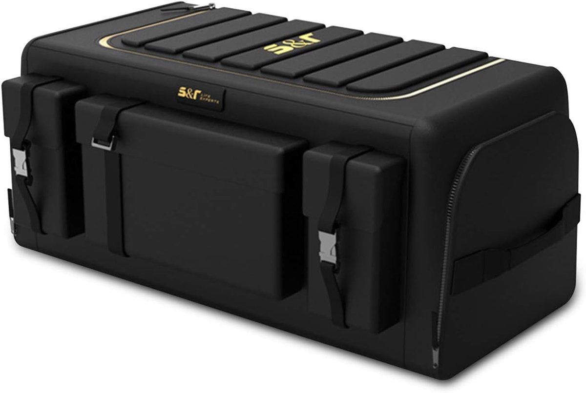 SnelShoppen - Ergocar Kofferbak-organizer voor Auto, Opvouwbaar, Hoge Capaciteit, Oxford, 70L met Zijvakken, Organizer voor Auto/SUV/Vrachtwagen, Zwar