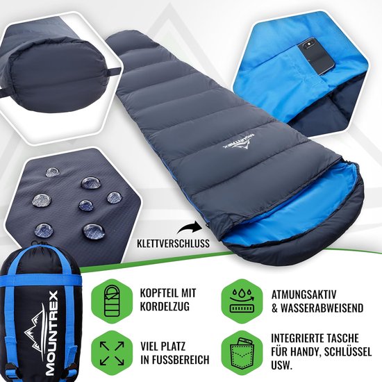 SnelShoppen - Ultralichte Slaapzak voor Winter en Zomer - Mummieslaapzak met Klein Verpakkingsformaat (760 g/1500 g) voor Camping en Outdoor Gebruik — afbeelding 2