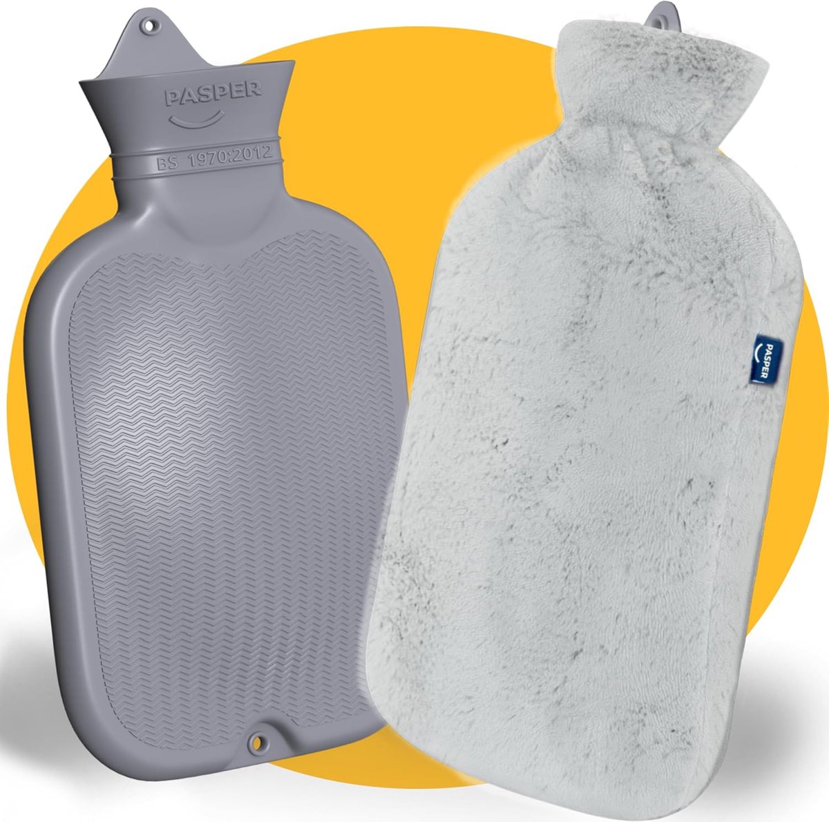 SnelShoppen - XXL Warmwaterkruik 3.5L met Fleece Cover, Seamless Design, XL Warmwaterfles voor Baby's, Kinderen en Volwassenen, Cadeau voor Vrouwen, G