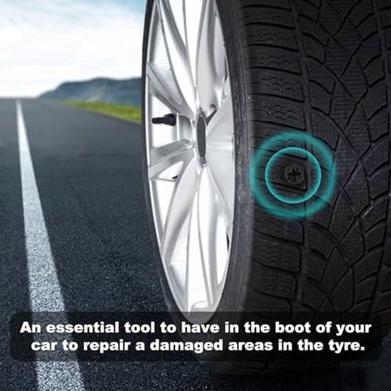 Band Reparatie Kit - Tire Repair - Noodreparatie Onderweg - Inclusief Schroevendraaier - 85 Stuks - Zwart — afbeelding 4