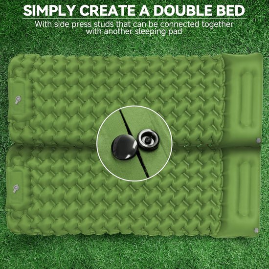 Slaapmat - Slaapmat Zelfopblazend - Luchtbedden - Met Kussen 200 X 68 Cm - Ultralicht Opblaasbaar Waterdicht Bed Voor Trekking, Tent, Backpacken, Hangmat van Merkloos — afbeelding 4
