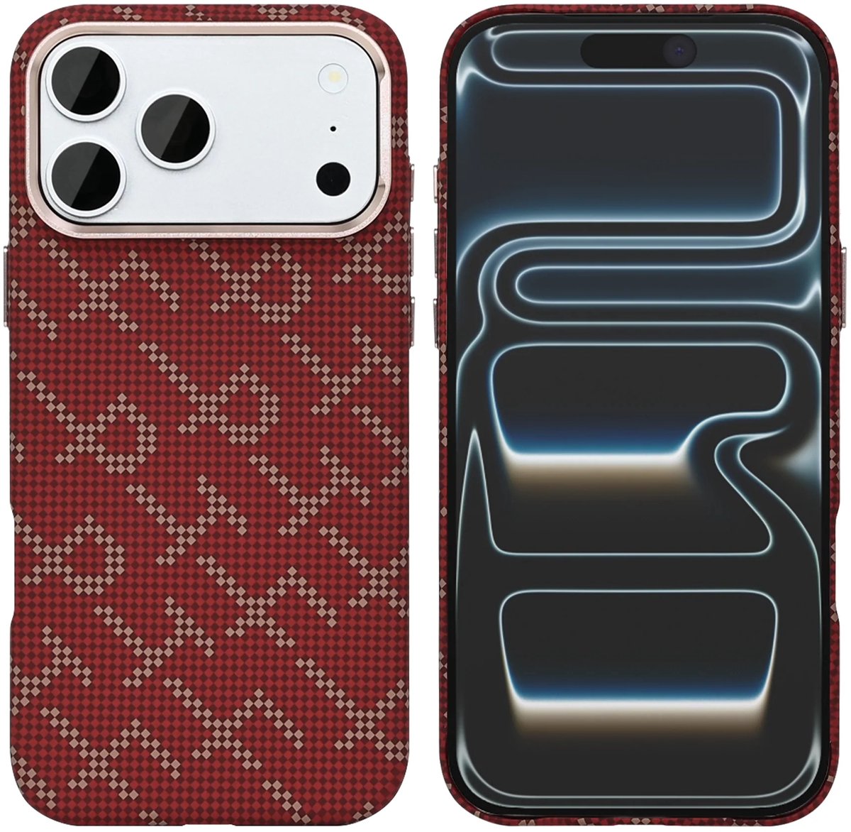 Rixus Alpine Ultra-Slim Case With MagSafe Compatible RXA093 For Apple iPhone 17 Pro Max Cherry Red