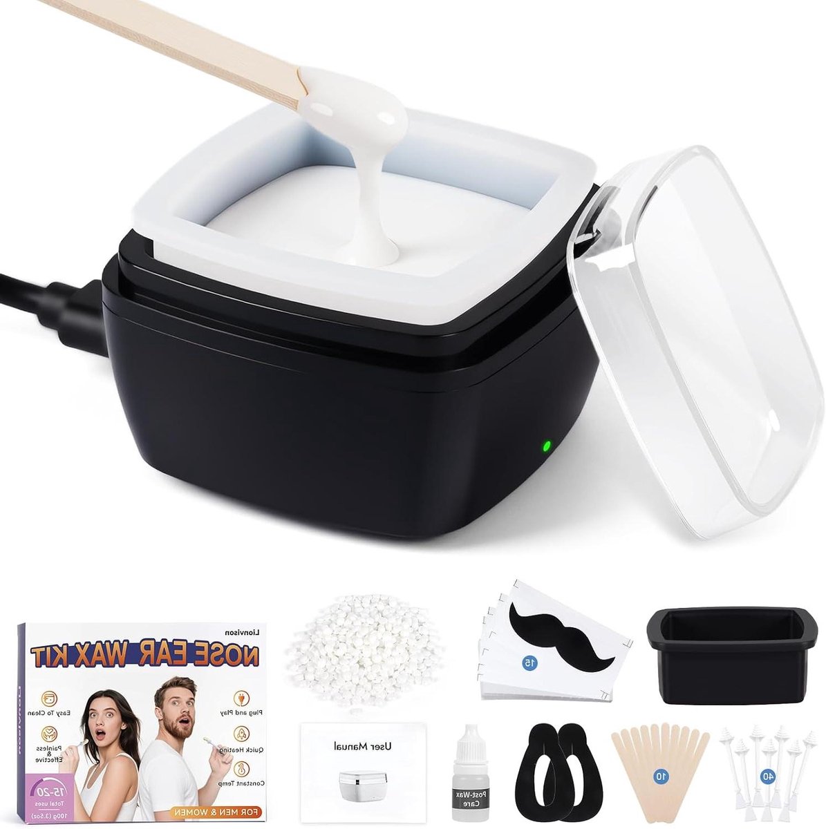 Waxverwarmer Set - Hitte Apparaat - Huid Verzorging - Draagbare Mini - 100g Wax - Wit
