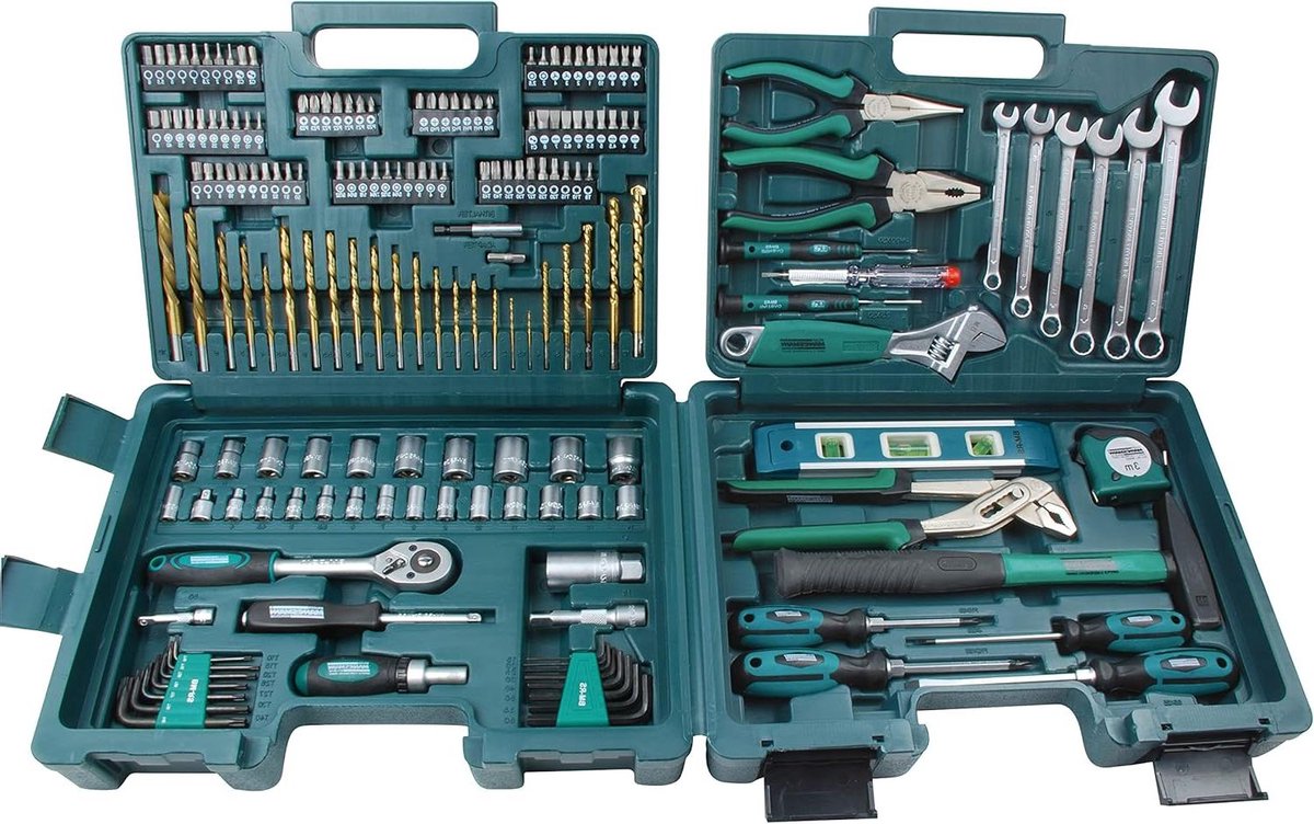 Gereedschap Set - Toolkit 176 Delen - Klus Klaren - Chrome-Vanadium Staal - 176 Stuks - Geel Zwart
