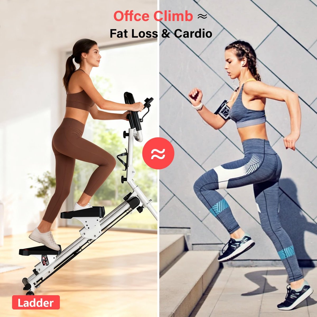 SnelShoppen - Trapstepper met 3 Modi, Opvouwbare Klimmachine voor Thuis, Compacte Cardio-Oefenklimmer met LCD-Display, Ideaal voor Full-Body Workout