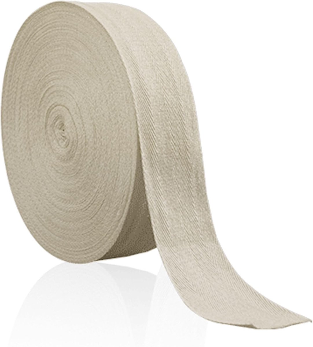 Bunting Tape 25mm Herringbone Touw voor Schorten, Kleding en Creatieve Projecten in Natuurwit