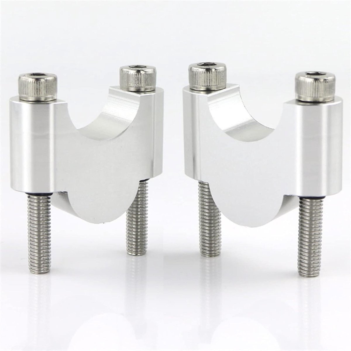 Stuur Riser Motorfiets - Stuurverhoger Aluminium - Comfortabeler Rijden - CNC Billet Aluminium - 22mm 7/8 inch - Zilver
