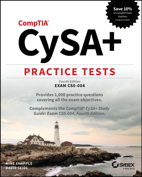 CompTIA CySA+ Tests d'entraînement, Quatrième édition. Avec phare et côte rocheuse.