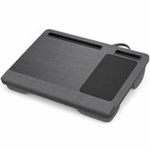 Laptoptafel voor op Schoot – Laptopkussen – Laptopbureau – Laptopstandaard – Met Muismat – Tablet- en Telefoonsleuf – Geschikt voor 14 t/m 17 Inch Laptops – Grijs