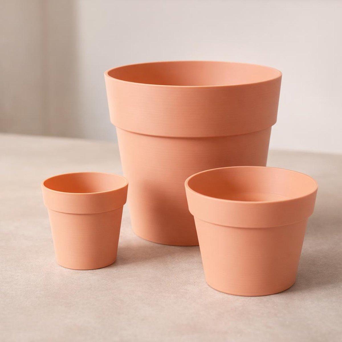 Skushy Basic plantenpot – eenvoudige bloempot in 4 maten, met of zonder afwateringsgaten - Kunststof