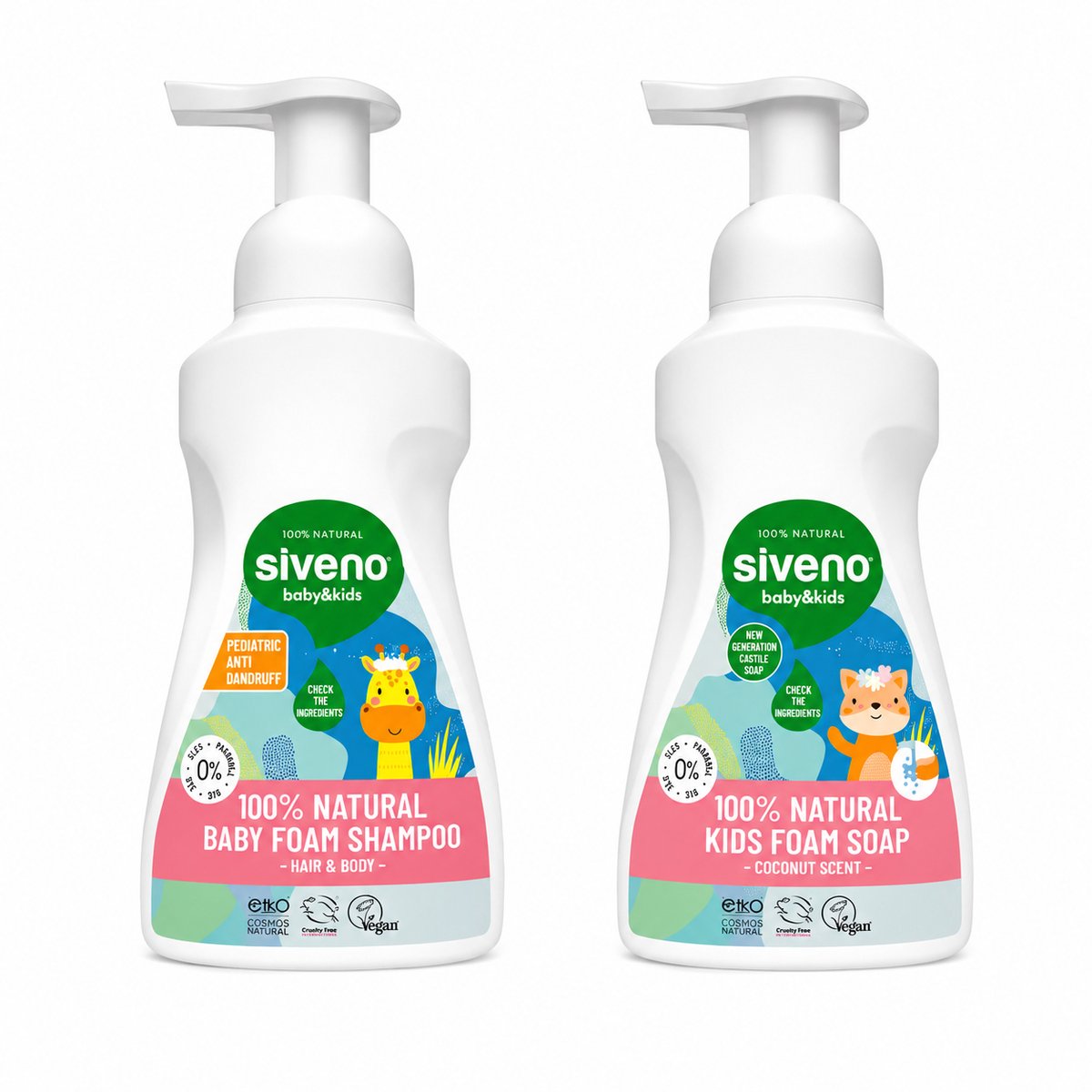 Siveno Baby & Kids Schuimverzorging Duo | Schuimshampoo & Schuimzeep