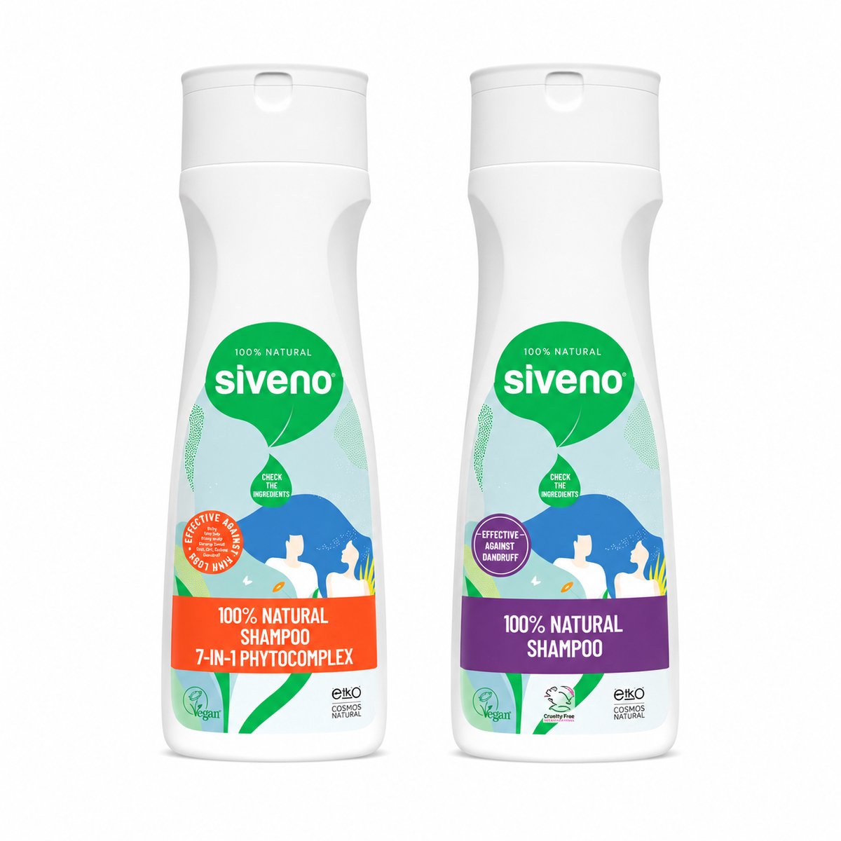 Siveno Natuurlijke Shampoo Duo – Anti-Roos Shampoo & 7-in-1 Haarverzorgingsshampoo