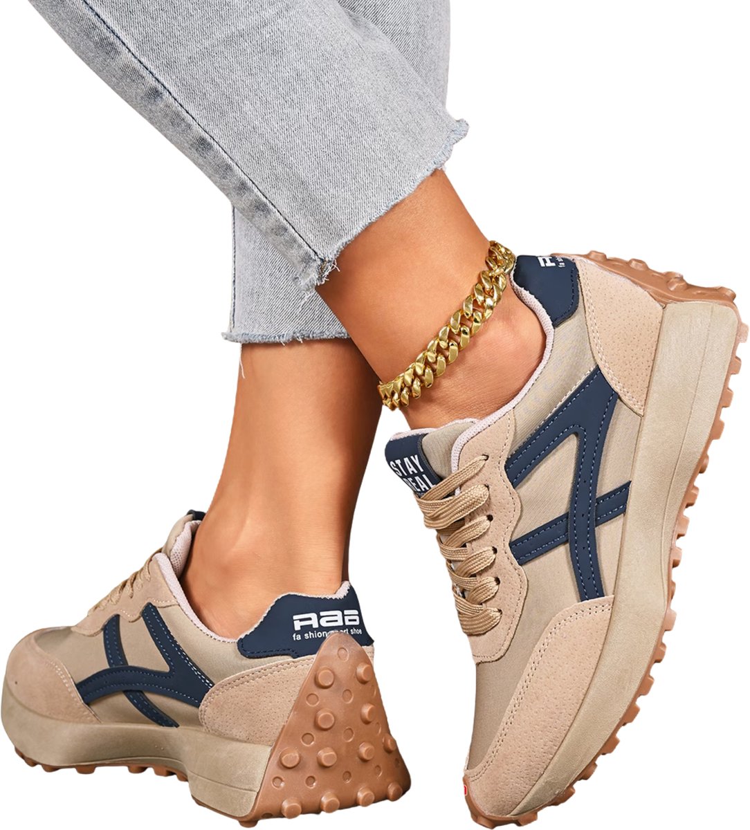 Currero Schoenen Dames Sneakers Comfortabel Slippers Casual Volwassenen 38 Creme