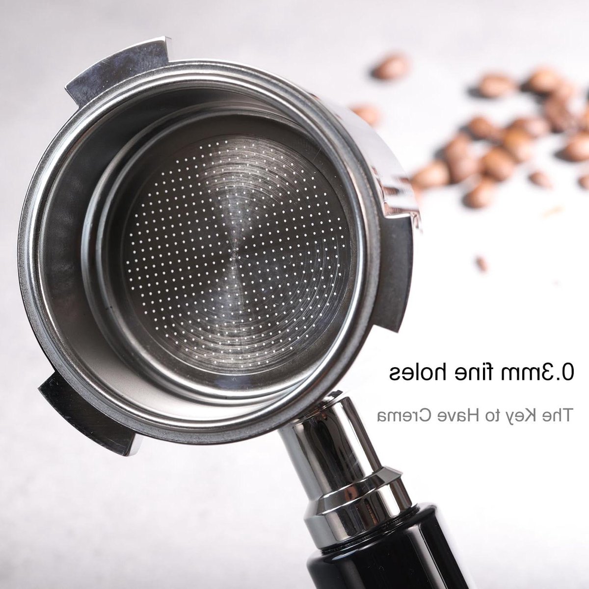 Bodemloze Portafilter - Filterhouder Koffiezetapparaat - Koffie Zetten - 3 Oren Ontwerp - 51 mm - Zilver