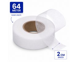 Consumerce® Strijkband – Zoomband Instrijkbaar – 64m x 2cm – Voor Broeken, Gordijnen en Kleding Inkorten – Gordijnband – Dubbelzijdige Textieltape – Textiel Plakband – Strijkzoomband – Strijkzoom – Strijktape – Zoomtape – Plakzoom