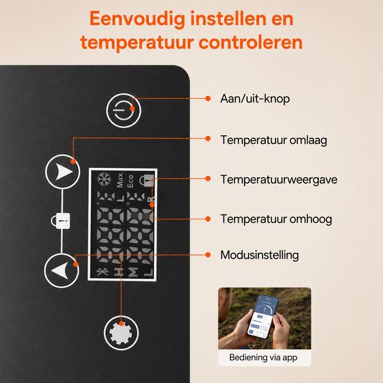 Mini koelbox 15L - uJOY - Snelle compressor koeling - Stil in gebruik (±45 dB) - USB-poort - Touchscreen en app-bediening van MINI — afbeelding 5