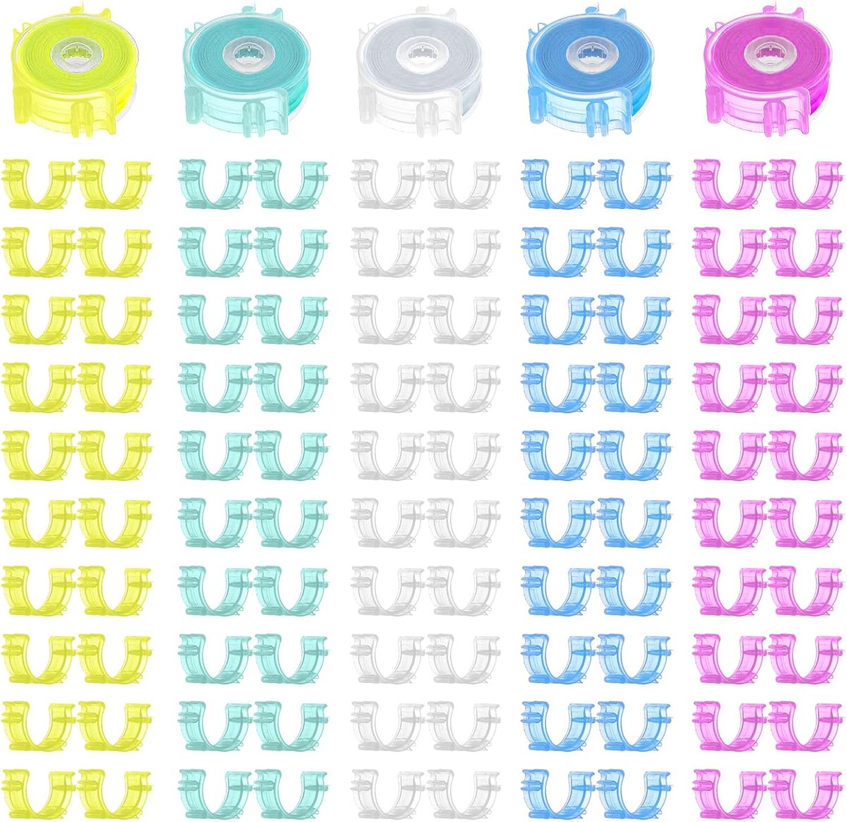 100 stuks spoel clips, kleurrijke spoel houders voor naaien draad houder stof clips voor naaien en quilten benodigdheden draad spoel organiseren gereedschap accessoires