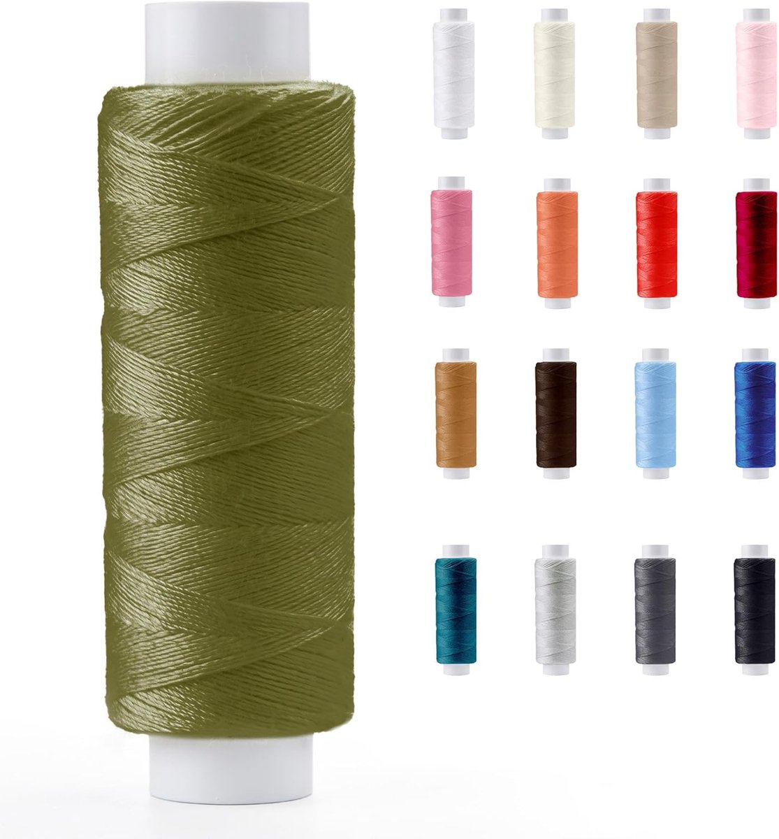 Polyester Professionele Naaigaren, Veel Kleuren Fijnste Spoelen, Universele Hand- En Machinaal Naaiwerk, 200m - 220yd Spoelrol, door Pasmanta Gemaakt in Europa Sinds 1953 (5875 - khaki)