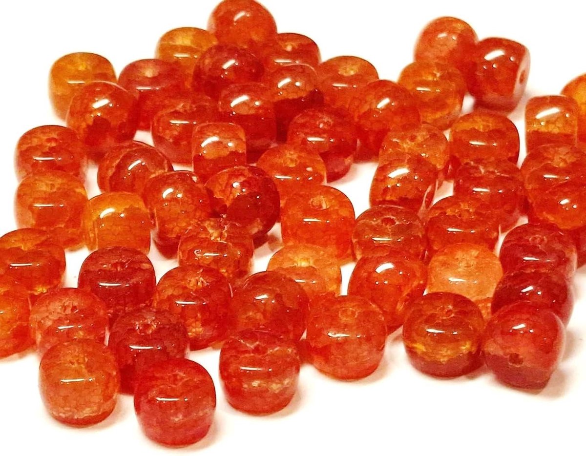 Kralen, agaatsteen, drakenpatroon, vatkralen, 8 mm, halfedelsteen natuursteen met gat om te rijgen, voor het maken van sieraden (rood)