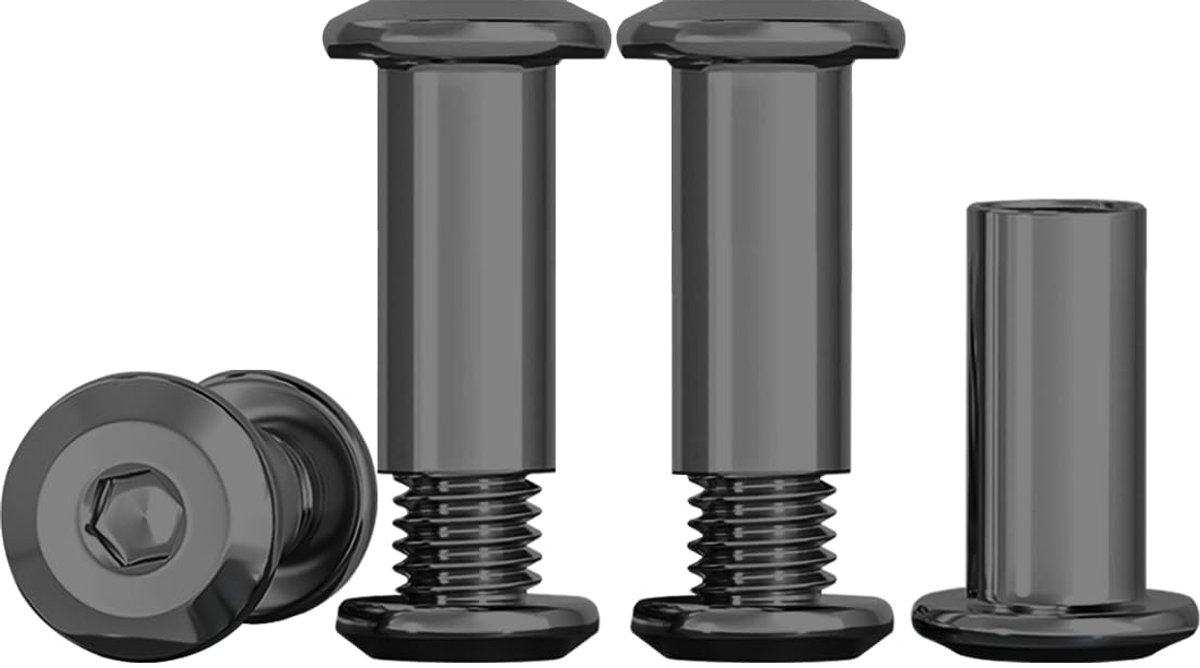10 stuks aansluitschroeven M5 x 16 mm, meubelschroeven, zwart roestvrij staal A2 V2A hulsmoer voor meubels, kasten, houten plank (10 x meubelschroeven, 10 x hulsmoer)