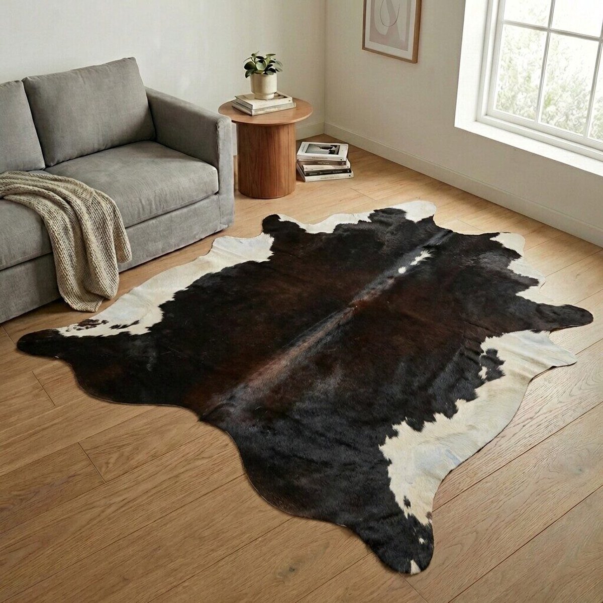 Koeienhuid Vloerkleed XXL (Extra Groot) - Zwart-wit - 241 x 207 cm - Koeienkleed / Koeienvel / Dierenvel / Dierenhuid / Koehuid Tapijt