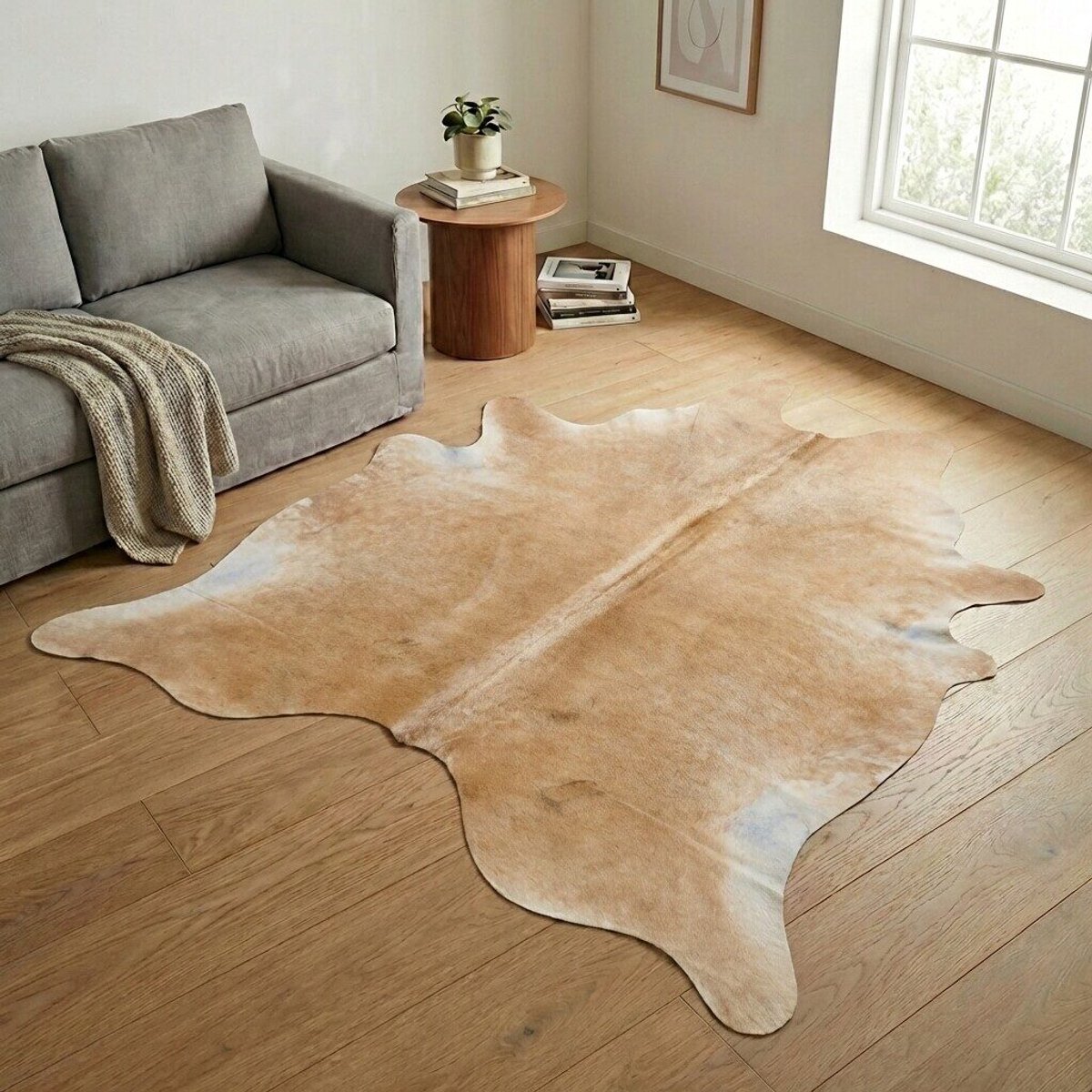 Koeienhuid Vloerkleed XXL (Extra Groot) - Effen-solid - 249 x 233 cm - Koeienkleed / Koeienvel / Dierenvel / Dierenhuid / Koehuid Tapijt