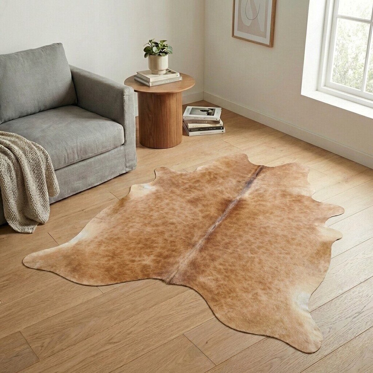 Koeienhuid Vloerkleed - Effen-solid - 208 x 182 cm - Koeienkleed / Koeienvel / Dierenvel / Dierenhuid / Koehuid Tapijt