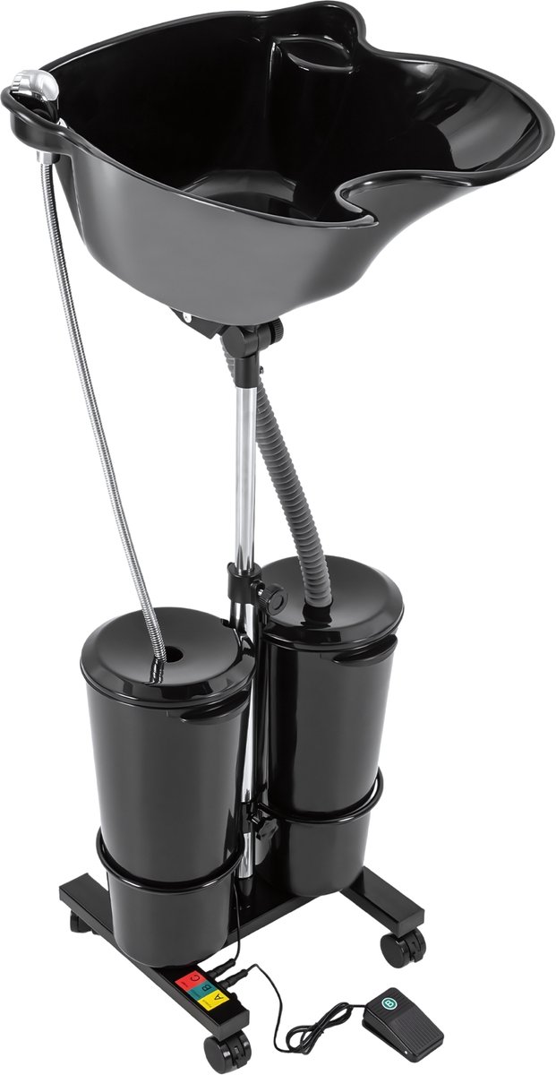 Mobile Hair Wash Basin - 2x10L Buckets - Height Adjustable - H-Base Sink - Electric Pump