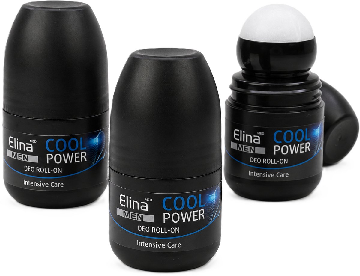 Elina men cool power deodorant roller 50 ml – antitranspirant – roll-on deodorant voor mannen – langdurige frisheid - 2 stuks