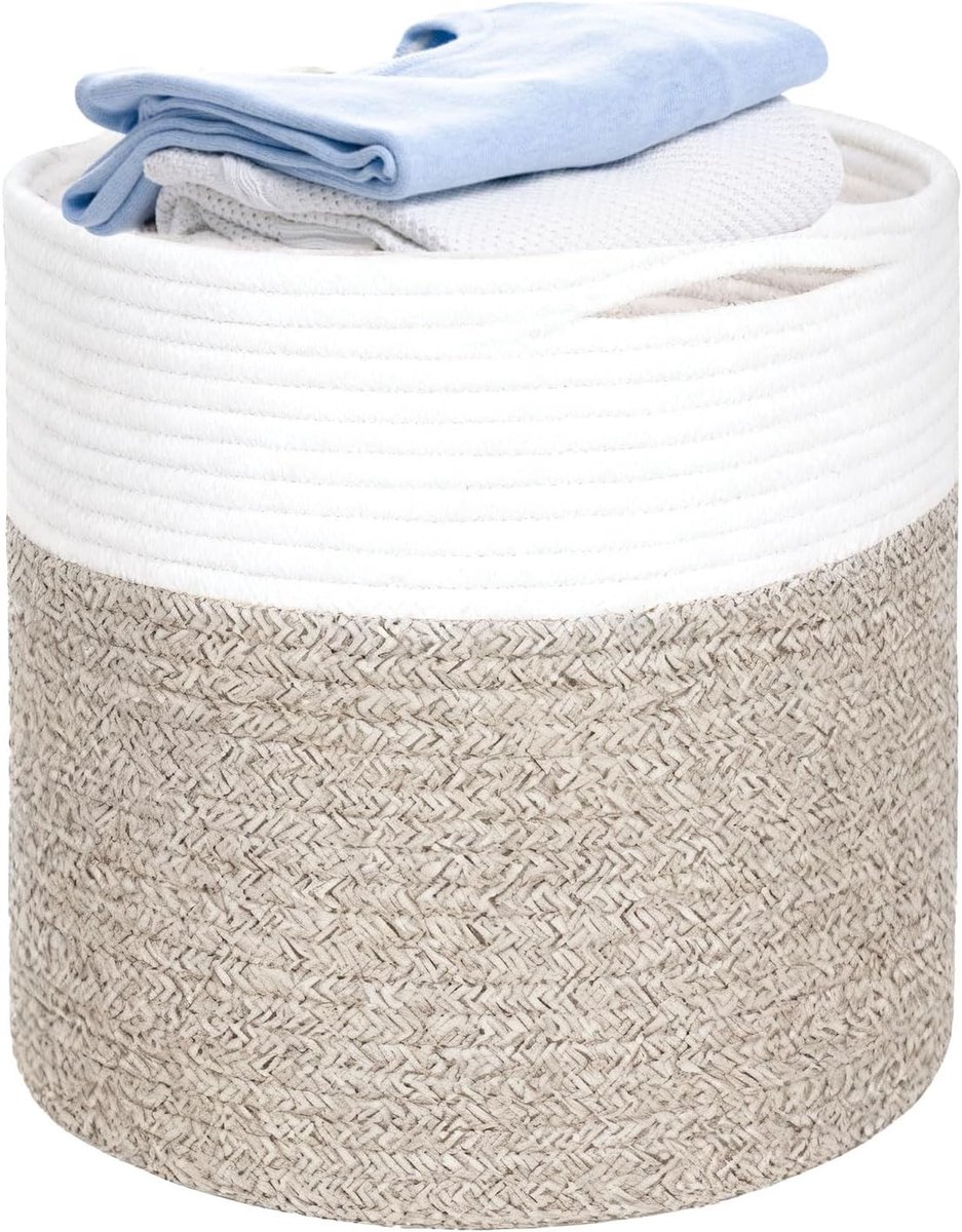 Woven Opbergmand van Katoen voor Woonkamer, Speelgoed, Handdoeken en Kleding – Decoratieve Mand voor Organisatie en Ruimtebesparing, 30x30cm