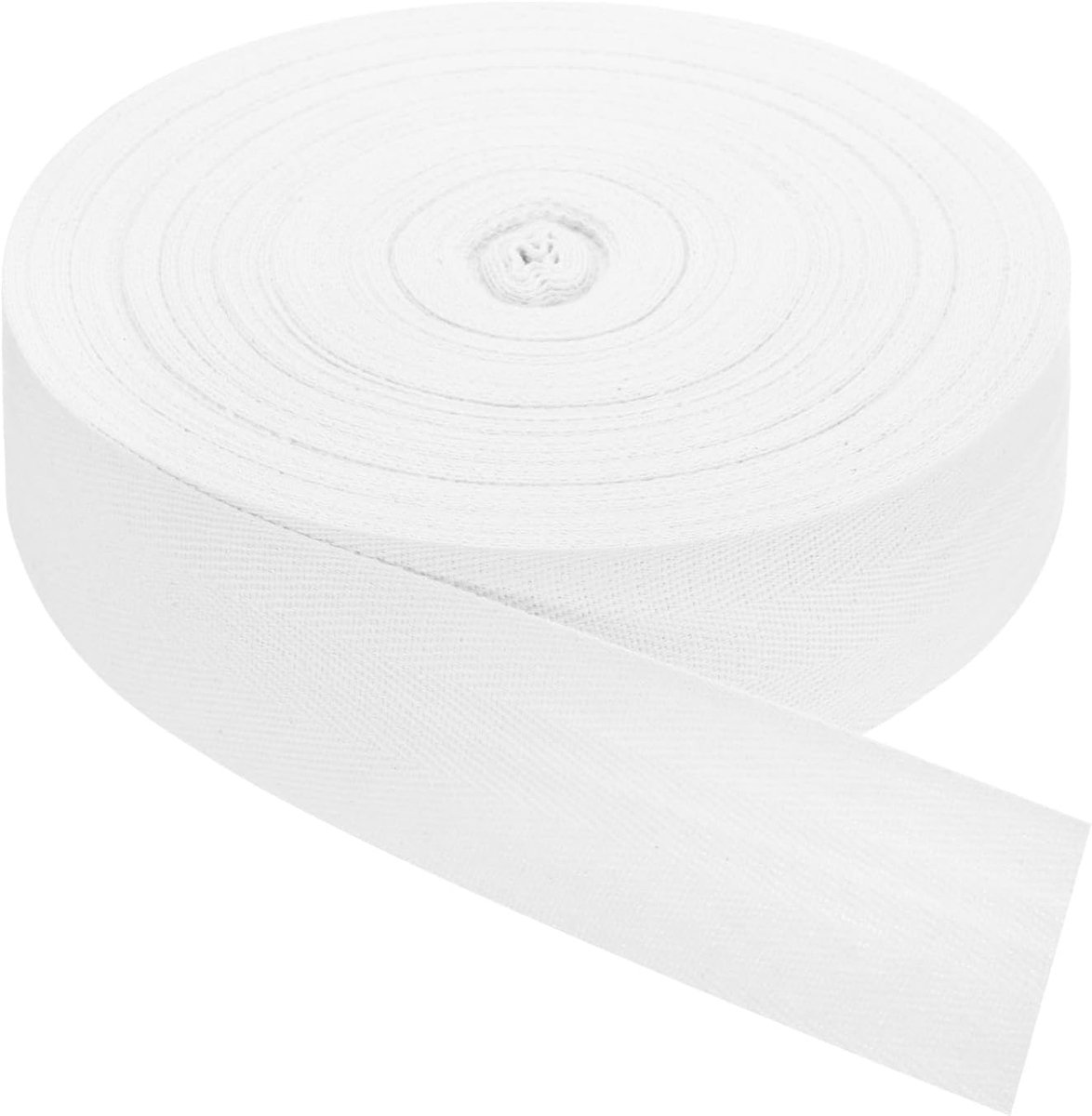 Keperband, 1 stuk 45 yard x 50 mm - katoenen band, rol met visgraatpatroon voor kleding, accessoires, tassen (wit)