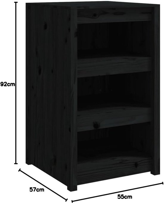 Buitenkeukenkast - Opbergkast Tuin - Buiten Koken - Modulair Ontwerp - 55x55x92 cm - Zwart — afbeelding 4