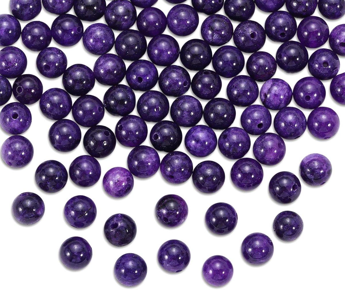 Kralen, 8 mm, rond, paars