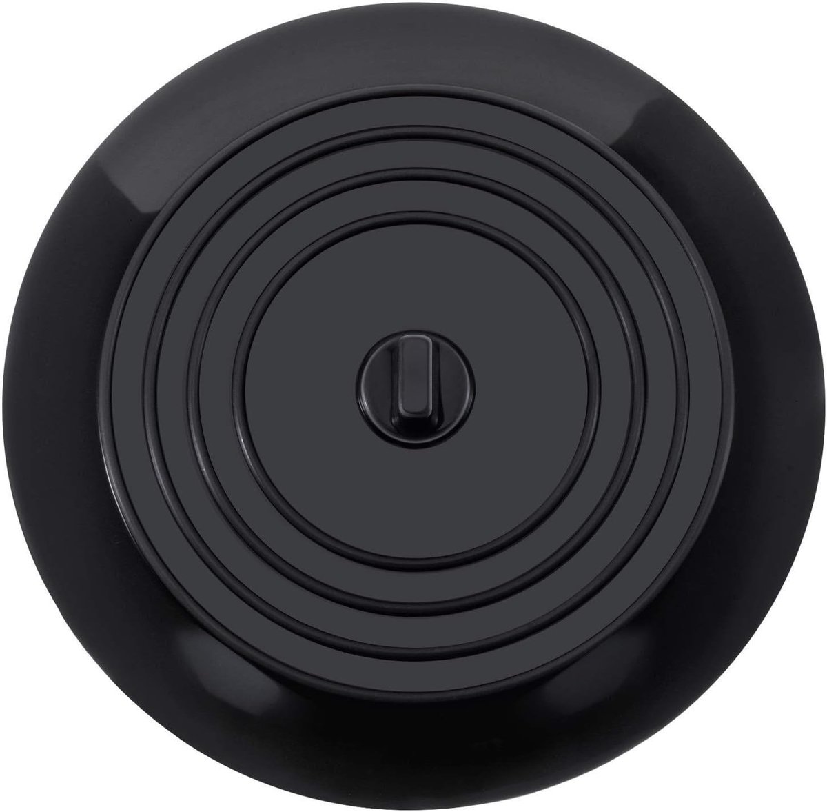 Badkuip, gootsteenstop, keuken, 15,3 cm diameter, voor keukens, badkamers en wasruimtes, universele afvoerstop (1 stuk, zwart)