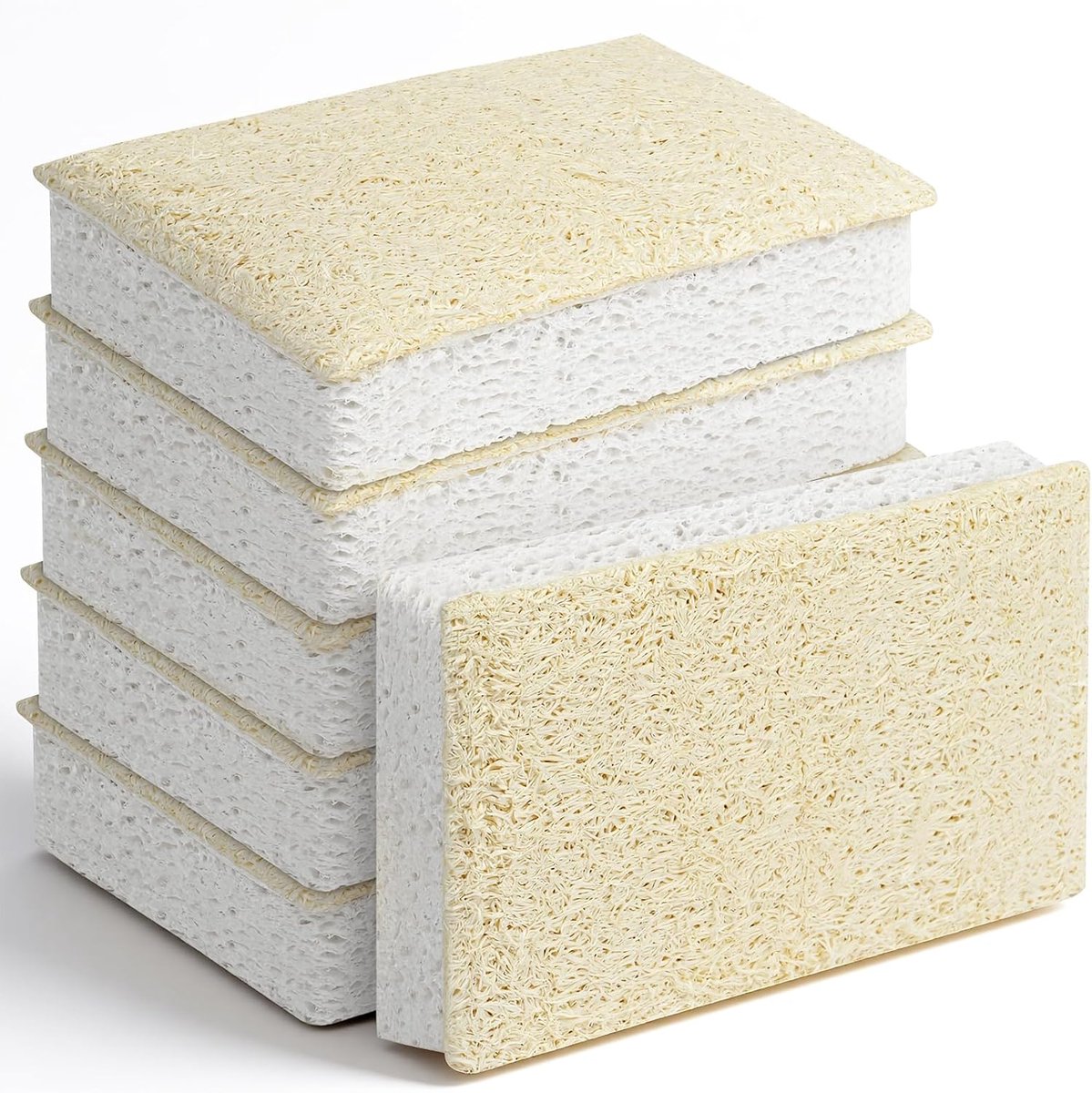 Sponge, 6-pack Loofah afwasspons Dubbelzijdige keukenspons, krasvrije schoonmaakspons Afwasspons Reinigingsspons Keuken sponzen voor afwas, keuken, oven