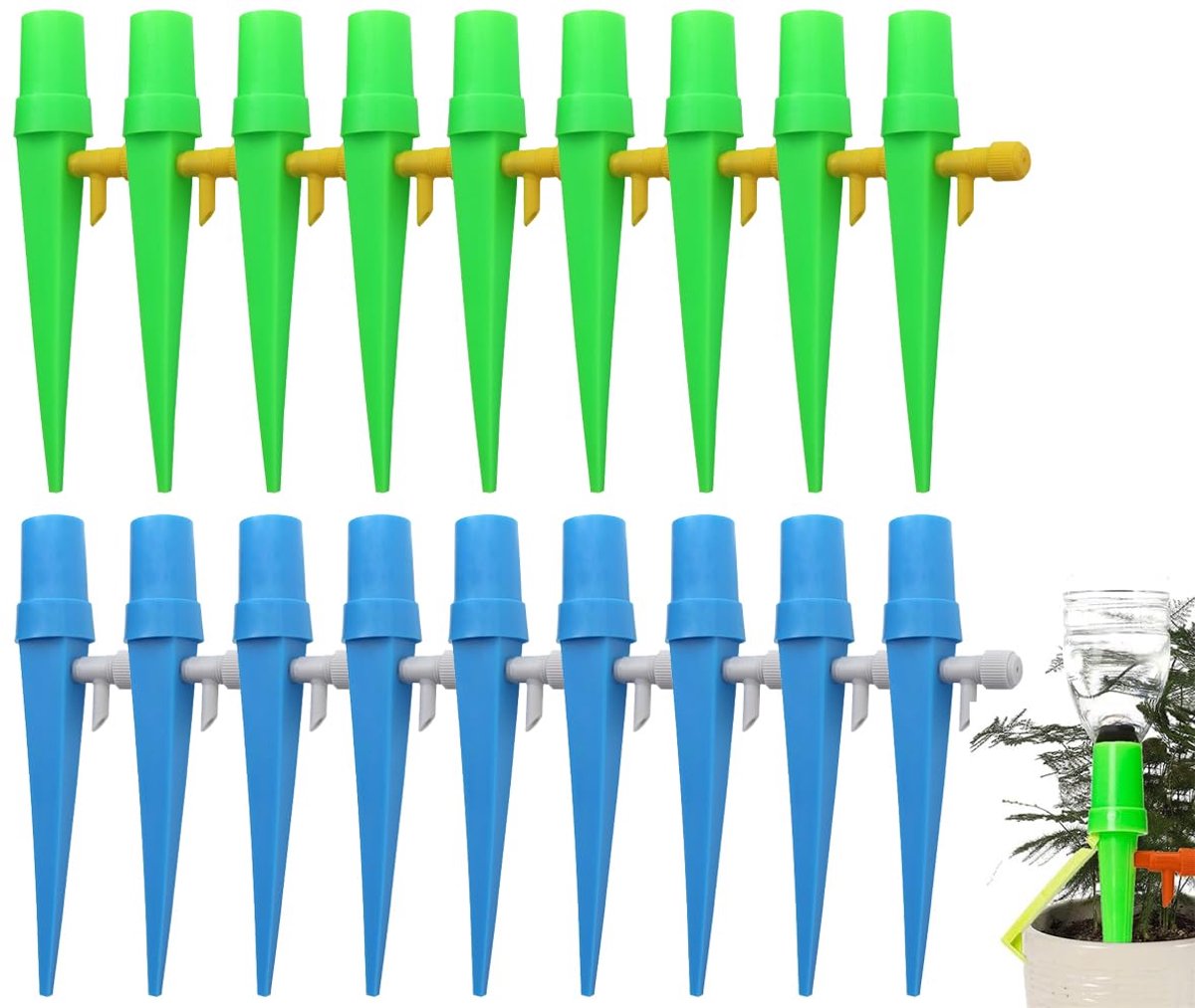 Irrigatieset, 18 Stuks Automatische Bewateringsset, Beregeningspinnen Verstelbaar, Instelbaar Plantenirrigatiesysteem, Irrigatiesysteempotplanten Voor tuin, Balkon, Planten (18 Stuks-D)