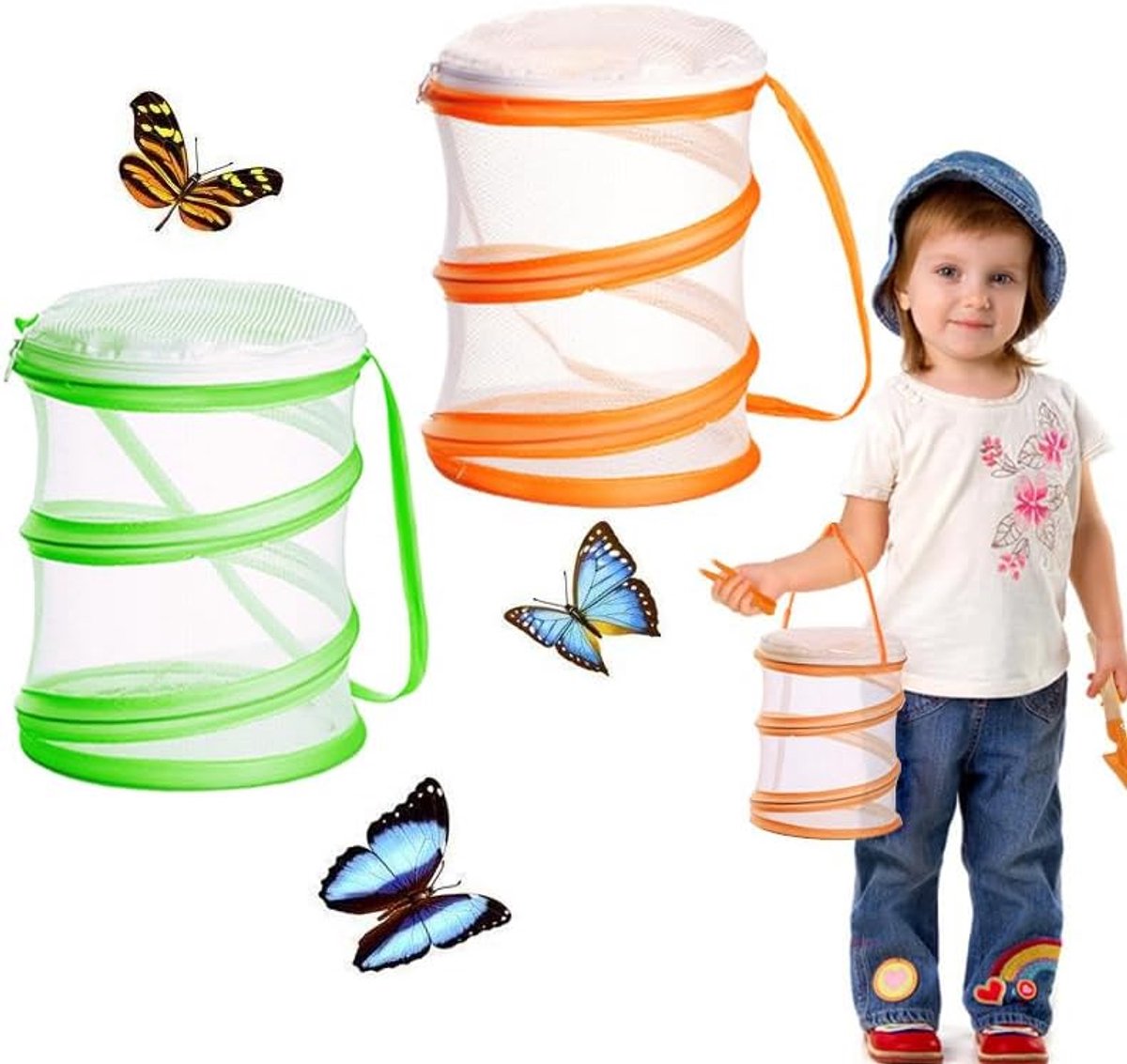 2 stuks kooi voor insecten, vlinders, habitat, opvouwbaar, popup