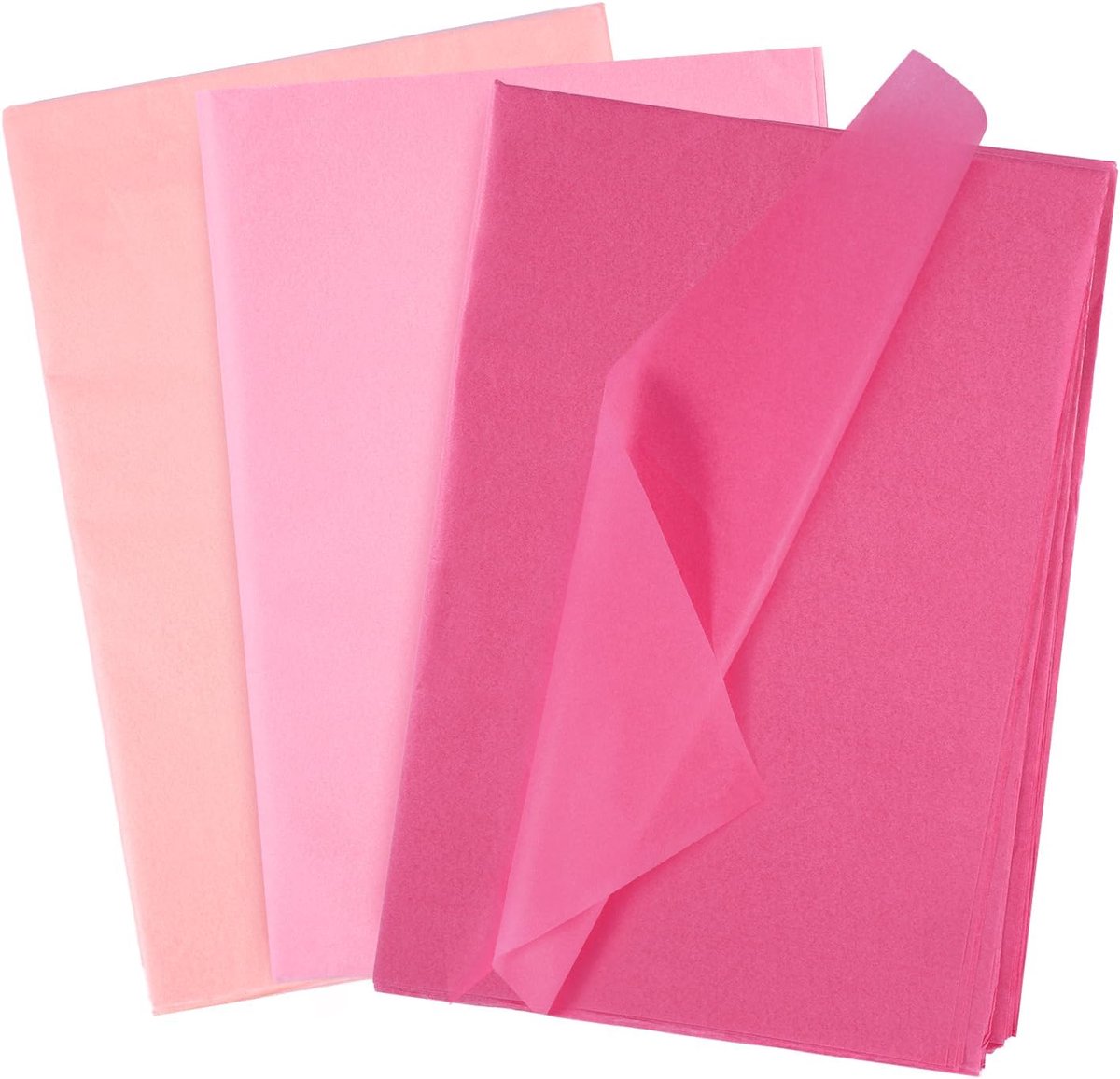 60 Vellen Roze Vloeipapier, 3 Kleuren Verloop Roze Inpakpapier Vloeipapier voor Verpakking Cadeaupapier voor Verjaardagen Valentijnsdag Bruiloften Babyshowers Knutselverpakkingen