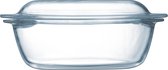 Rechthoekige braadpan van 6,5 liter transparant glas - pyrex - 466a000/6343