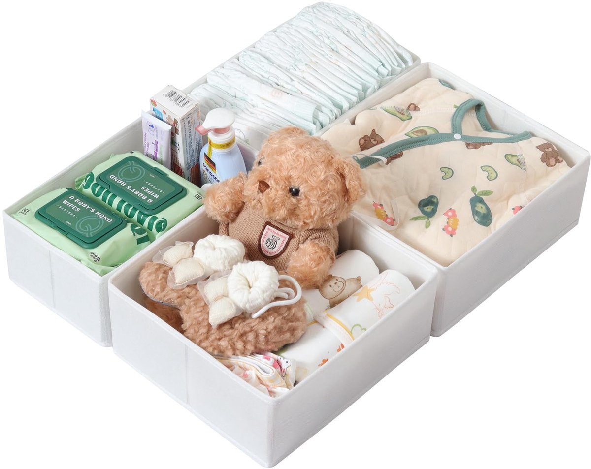 Kast 50 x 58 cm, perfecte pasvorm met stabiele basis, opvouwbaar, wasbaar en robuust, set van 4, wit