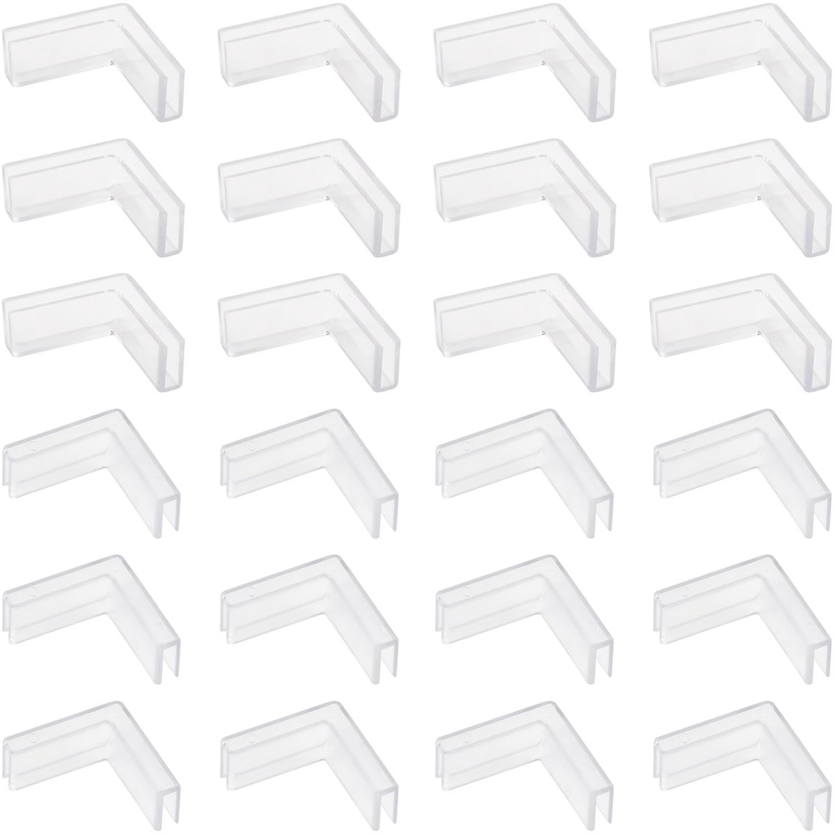 connector, 24 stuks kunststof L-vormige glazen connectoren transparant 90 graden glasklemmen randloze cliphouder voor bevestiging of doe-het-zelf aquarium, glazen acryl vitrine